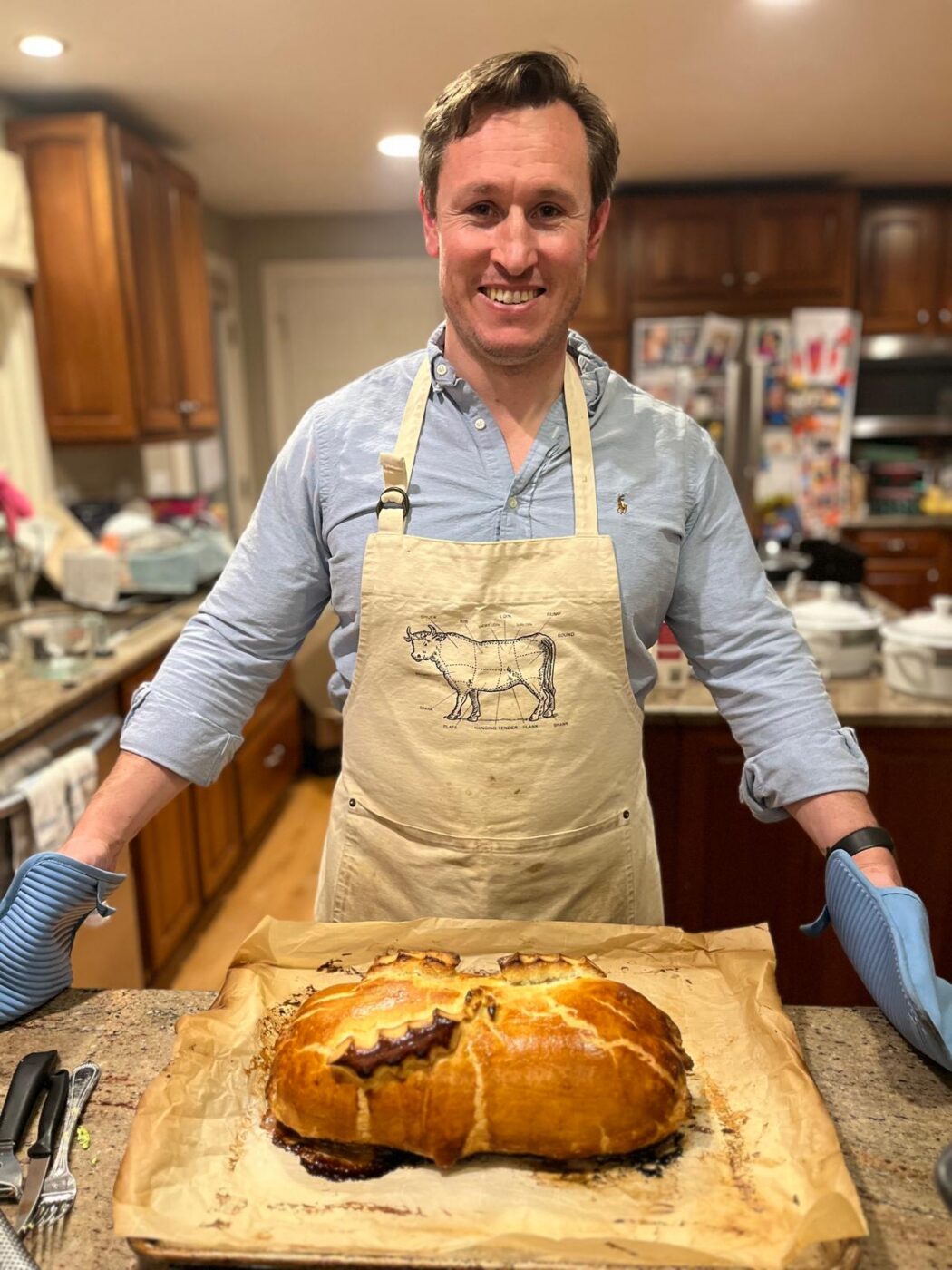 Matt Maitland baking bread.